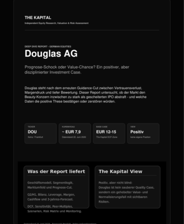 Douglas AG Deep-Dive Report von The Kapital zur fundamentalen Bewertung der Douglas Aktie