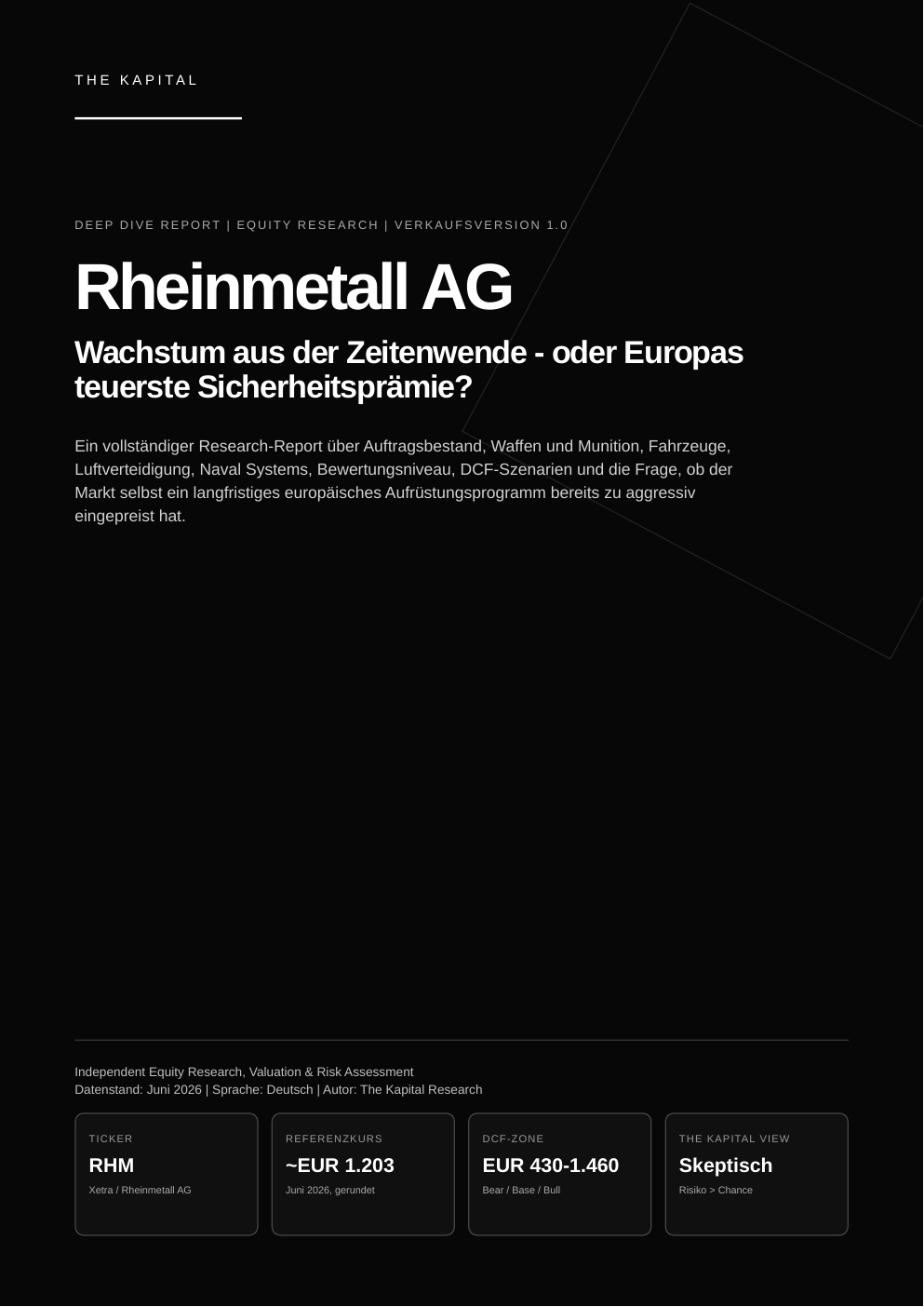 Cover des The Kapital Deep Dive Reports zu Rheinmetall AG.
