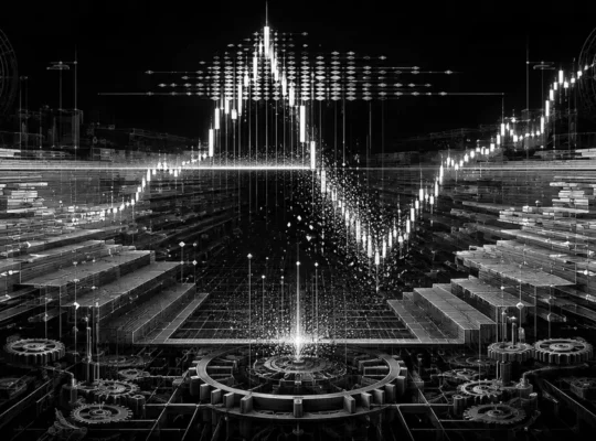 Black-and-white editorial illustration of a liquidity sweep through clustered market orders