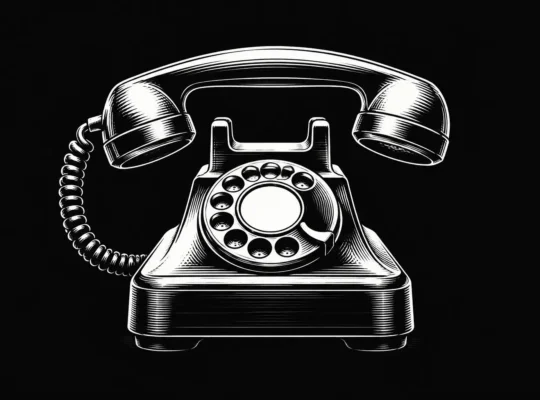 Black-and-white illustration of a vintage telephone representing a margin call