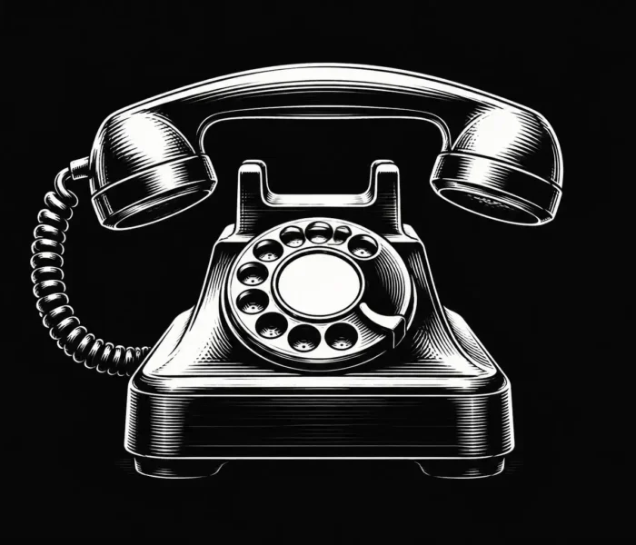Black-and-white illustration of a vintage telephone representing a margin call