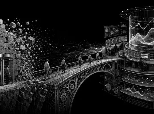Black-and-white editorial illustration of the 2026 US shift from PDT counting to intraday margin monitoring